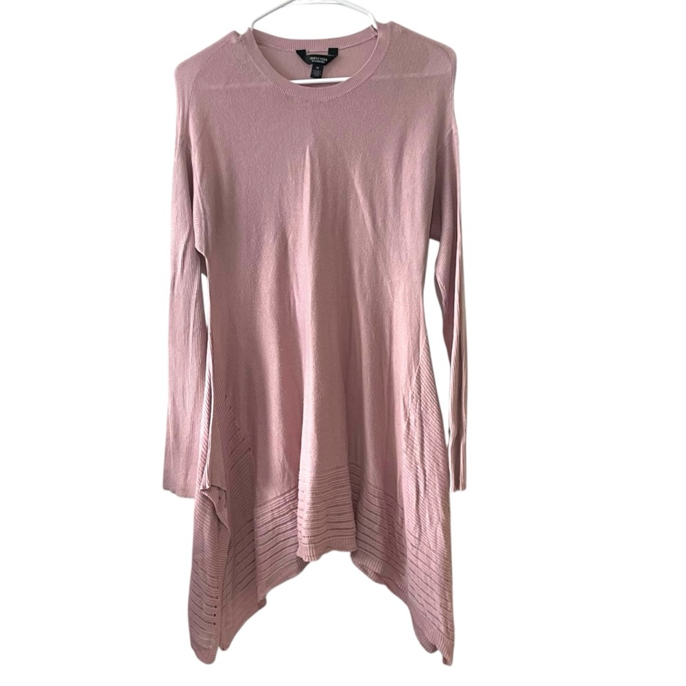 Simply Vera Vera Wang Pink Asymmetrical Tunic Sweater | Size Medium
